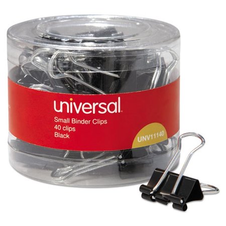 UNIVERSAL OFFICE PRODUCTS Universal Office Products UNV11140 Small Binder Clips; Black - 40 Per Pack 11140